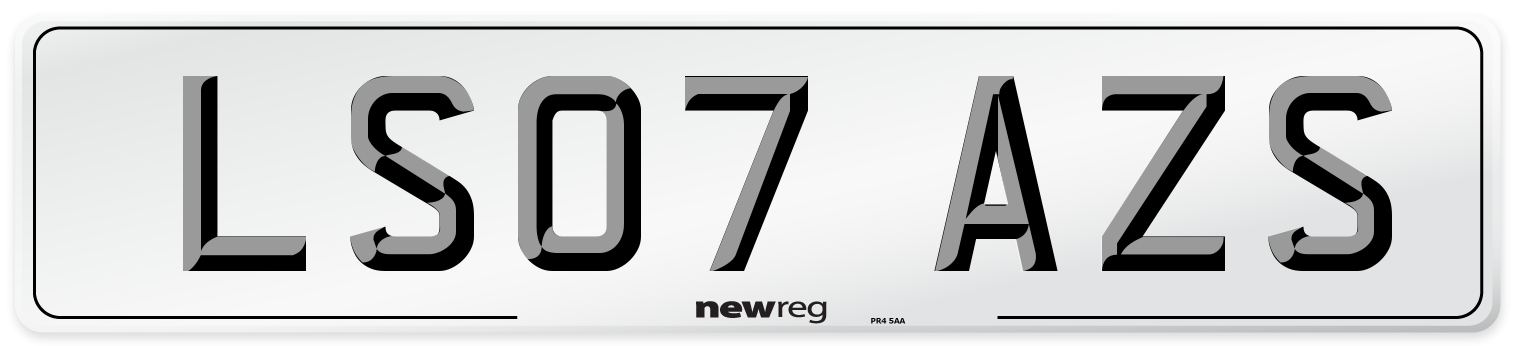 LS07 AZS Number Plate from New Reg